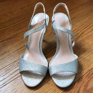 Brand New Aldo Silver strap heels US 8